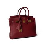 Birkin 25 Rouge Grenat Togo Gold Plated X Stamp - Image 4