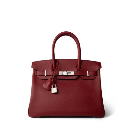 Birkin 30 Rouge Grenat Epsom Palladium Plated D Stamp