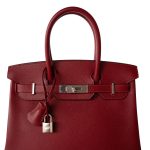 Birkin 30 Rouge Grenat Epsom Palladium Plated D Stamp - Image 4