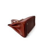 Birkin 32 Brique Box Calfskin Gold Plated B Square Stamp - Image 5