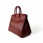 Birkin 35 Rouge Box Calfskin Gold Plated G Square Stamp - Image 6