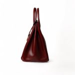 Birkin 35 Rouge Box Calfskin Gold Plated G Square Stamp - Image 3