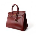 Birkin 35 Rouge Box Calfskin Gold Plated G Square Stamp - Image 2