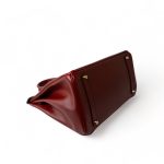 Birkin 35 Rouge Box Calfskin Gold Plated G Square Stamp - Image 9