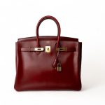 Birkin 35 Rouge Box Calfskin Gold Plated G Square Stamp - Image 13