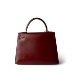 Kelly 28 Rouge H Box Calfskin Gold Plated Y Circle Stamp - Image 6