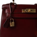 Kelly 28 Rouge H Box Calfskin Gold Plated Y Circle Stamp - Image 14