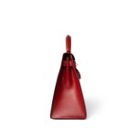 Kelly 28 Sellier Red (Rouge) Box Calfskin Gold Plated T Circle Stamp - Image 6