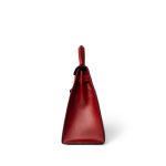 Kelly 28 Sellier Red (Rouge) Box Calfskin Gold Plated T Circle Stamp - Image 12