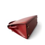 Kelly 28 Sellier Red (Rouge) Box Calfskin Gold Plated T Circle Stamp - Image 10