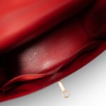 Kelly 28 Sellier Red (Rouge) Box Calfskin Gold Plated T Circle Stamp - Image 15