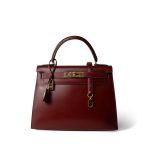 Kelly Sellier 28 Rouge Box Calfskin Gold Plated (W) Stamp