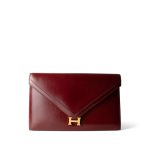 Lydie Rouge H Box Calfskin Gold Plated S Circle Stamp