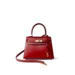 Mini Kelly Sellier 20 Rouge Box Calfskin Gold Plated U Circle Stamp