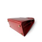 Mini Kelly Sellier 20 Rouge Box Calfskin Gold Plated U Circle Stamp - Image 7