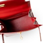 Mini Kelly Sellier 20 Rouge Box Calfskin Gold Plated U Circle Stamp - Image 10