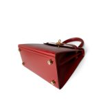 Mini Kelly Sellier 20 Rouge Box Calfskin Gold Plated U Circle Stamp - Image 5