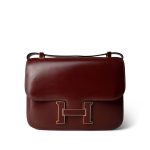 Vintage Constance 23 Rouge H Box Calfskin Enamel / Gold Plated L Circle Stamp