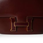 Vintage Constance 23 Rouge H Box Calfskin Enamel / Gold Plated L Circle Stamp - Image 9
