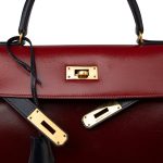 Vintage Kelly 28 Box Rouge H, Rouge Vif and Bleu Marine with Gold Hardware - Image 15