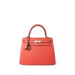 Kelly 25 Sellier Rose Jaipur Epsom Gold Plated P Square Stamp