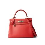 Kelly 28 Rose Jaipur Epsom Gold Plated P Square Stamp