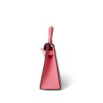 Mini Kelly Sellier Rose d’Ete Chevre Palladium Plated D Stamp - Image 4