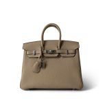 Birkin 25 Trench Togo Palladium Plated U Stamp