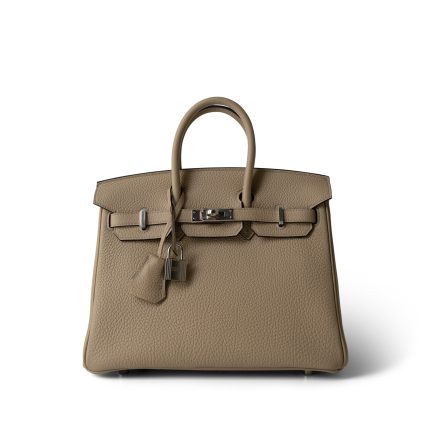 Birkin 25 Trench Togo Palladium Plated U Stamp