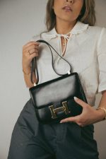 Vintage Constance 23 Black Box Calfskin Gold Plated H Circle Stamp - Image 10