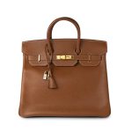 Vintage Hermes HAC 32 Gold Courchevel Gold Hardware C Square Stamp - Image 20