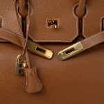 Vintage Hermes HAC 32 Gold Courchevel Gold Hardware C Square Stamp - Image 14