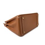Vintage Hermes HAC 32 Gold Courchevel Gold Hardware C Square Stamp - Image 12