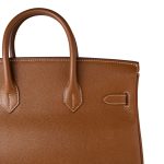 Vintage Hermes HAC 32 Gold Courchevel Gold Hardware C Square Stamp - Image 3
