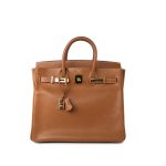 Vintage Hermes HAC 32 Gold Courchevel Gold Hardware C Square Stamp - Image 10