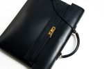 Vintage Hermes Kelly 38 Depeches Dark Navy Briefcase - Image 10