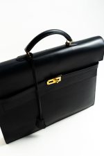 Vintage Hermes Kelly 38 Depeches Dark Navy Briefcase - Image 14