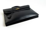 Vintage Hermes Kelly 38 Depeches Dark Navy Briefcase