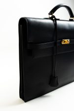 Vintage Hermes Kelly 38 Depeches Dark Navy Briefcase - Image 5