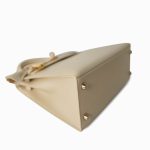 Vintage Kelly 25 Sellier Parchemin / Light Beige Box Calfksin E Square Stamp - Image 12