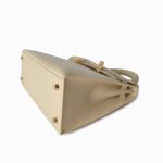 Vintage Kelly 25 Sellier Parchemin / Light Beige Box Calfksin E Square Stamp - Image 11