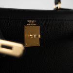 Vintage Kelly 28 Black Ardennes Leather Gold Plated Hardware Z Stamp - Image 22