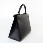 Vintage Kelly 28 Black Ardennes Leather Gold Plated Hardware Z Stamp - Image 24