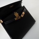Vintage Kelly 28 Black Ardennes Leather Gold Plated Hardware Z Stamp - Image 2