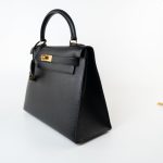 Vintage Kelly 28 Black Ardennes Leather Gold Plated Hardware Z Stamp - Image 15