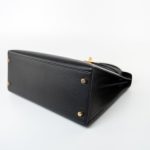 Vintage Kelly 28 Black Ardennes Leather Gold Plated Hardware Z Stamp - Image 6