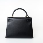 Vintage Kelly 28 Black Ardennes Leather Gold Plated Hardware Z Stamp - Image 10