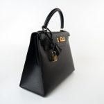 Vintage Kelly 28 Black Ardennes Leather Gold Plated Hardware Z Stamp - Image 19
