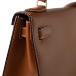 Vintage Kelly 28 Gold Courchevel Leather Gold Plated Hardware V Stamp - Image 29