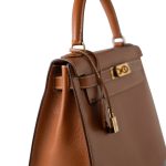 Vintage Kelly 28 Gold Courchevel Leather Gold Plated Hardware V Stamp - Image 30